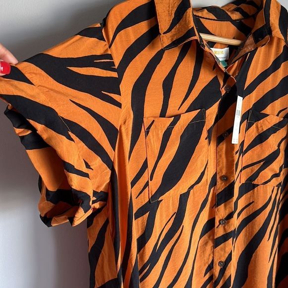 Anthropologie Orange and Black Zebra Print Dress - Picture 10 of 14